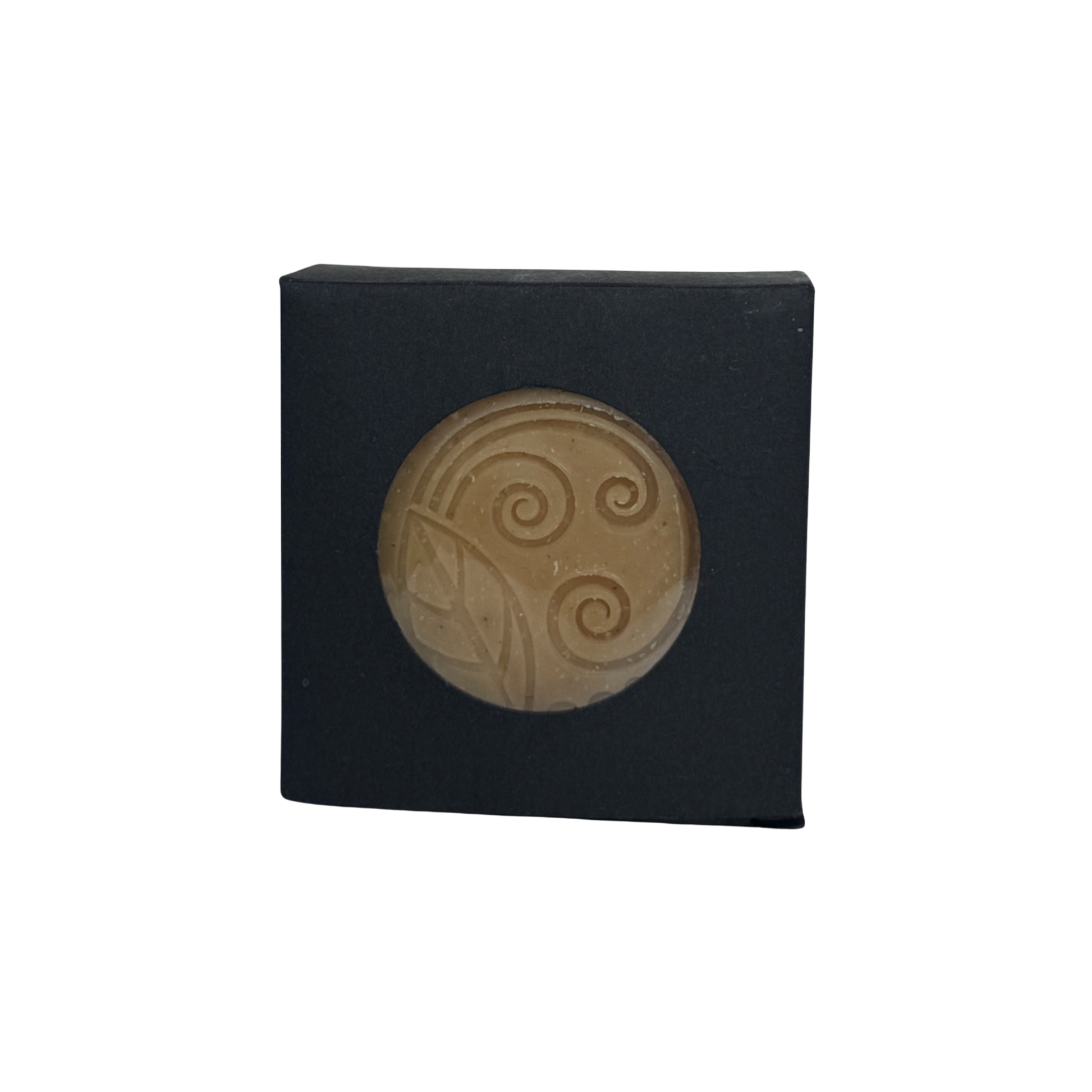 Alchemy Body Werks Gold soap bar in a matte black box on a white background.