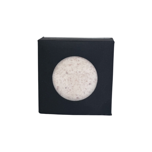 Alchemy Body Werks Harmony soap bar in a matte black box on a white background.