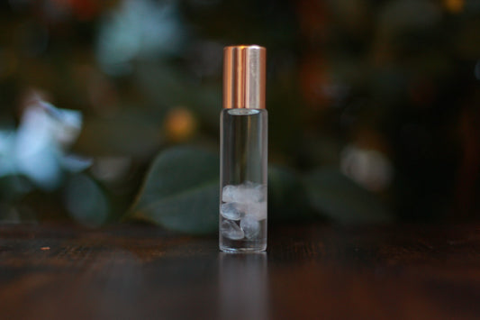 Clear Quartz Infused Jojoba Oil with Bergamot Essential Oil