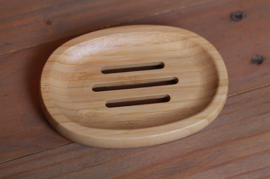 Oval Bamboo Soap Dish – Eco-Friendly Draining Holder for Longer-Lasting Soap