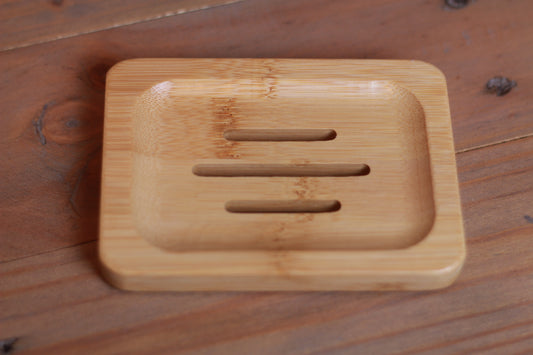 Rectangular Bamboo Soap Dish – Sustainable Soap Saver with Drainage Slots