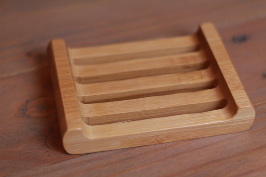 Slatted Bamboo Soap Dish – Natural Wooden Draining Tray for Bar Soap