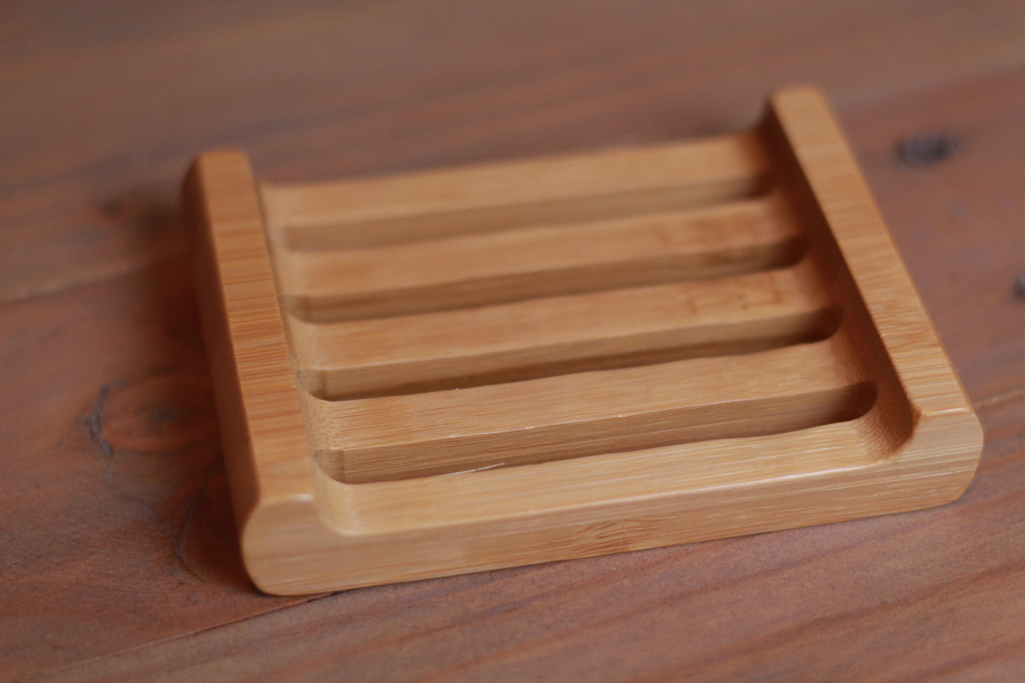 Slatted Bamboo Soap Dish – Natural Wooden Draining Tray for Bar Soap