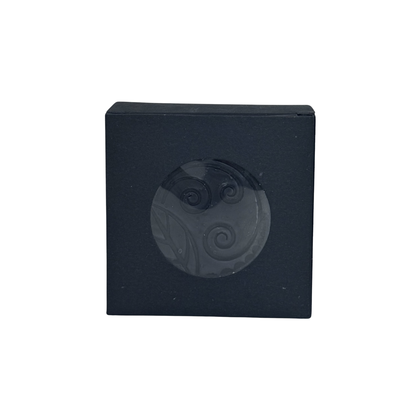 Alchemy Body Werks Onyx soap bar in a matte black box on a white background.